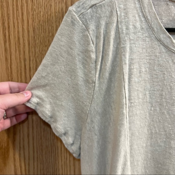 J. Jill Love Linen 100% Linen Short Sleeve Top w/ Knot Hem Size XL - Picture 4 of 7